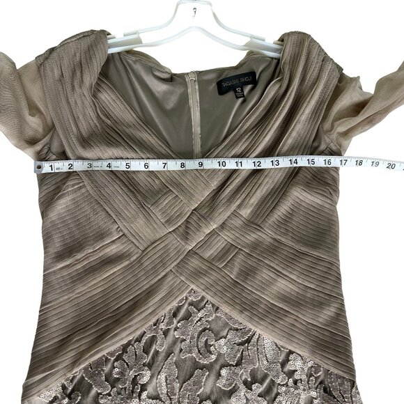 Formal Dress, Party, Mother of the Bride Dress Tadashi Size 12. Tan color. - Picture 9 of 16